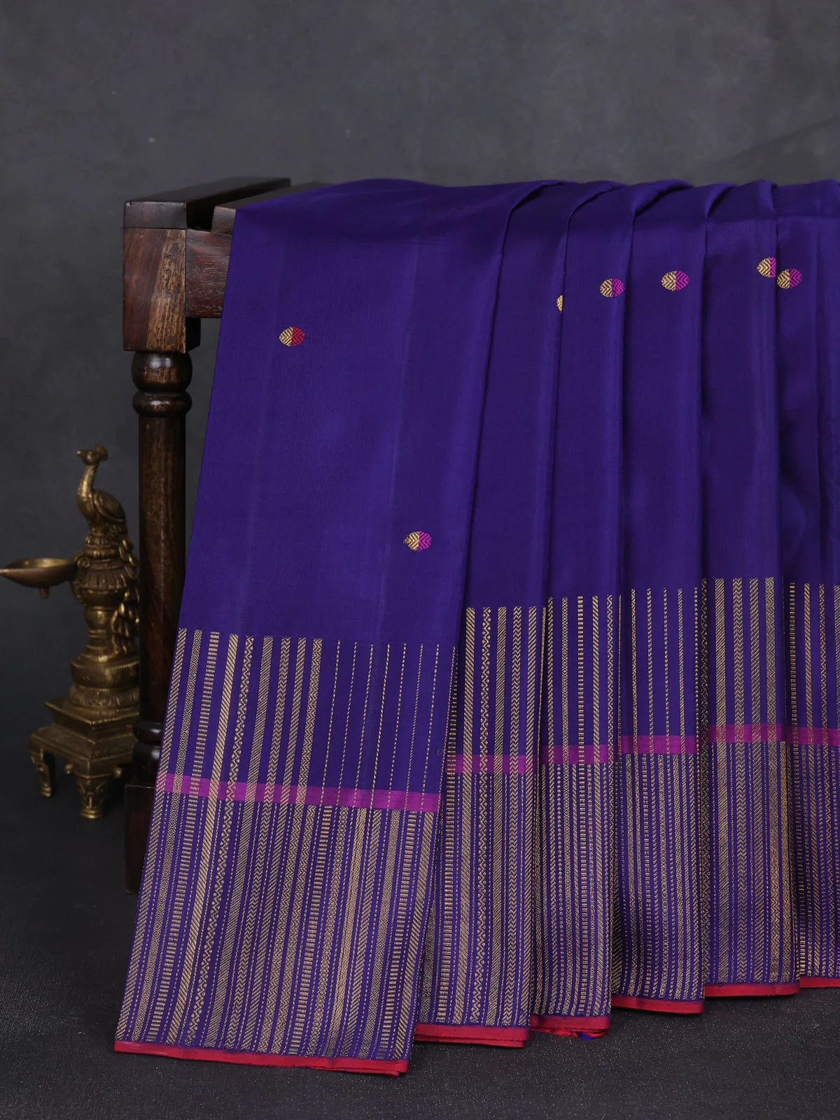 Blue Pure Kanchipuram Silk Saree
