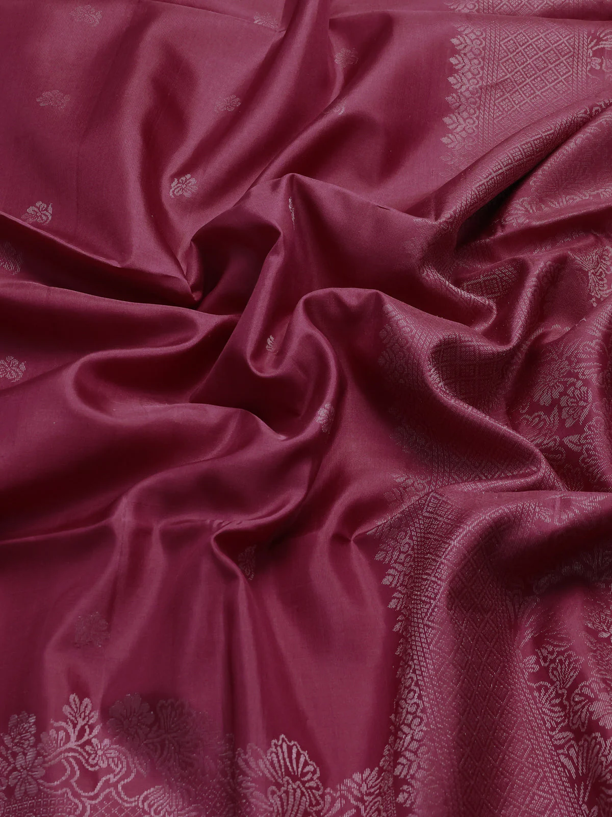 Dark Magenta Soft Silk Saree - Image 3