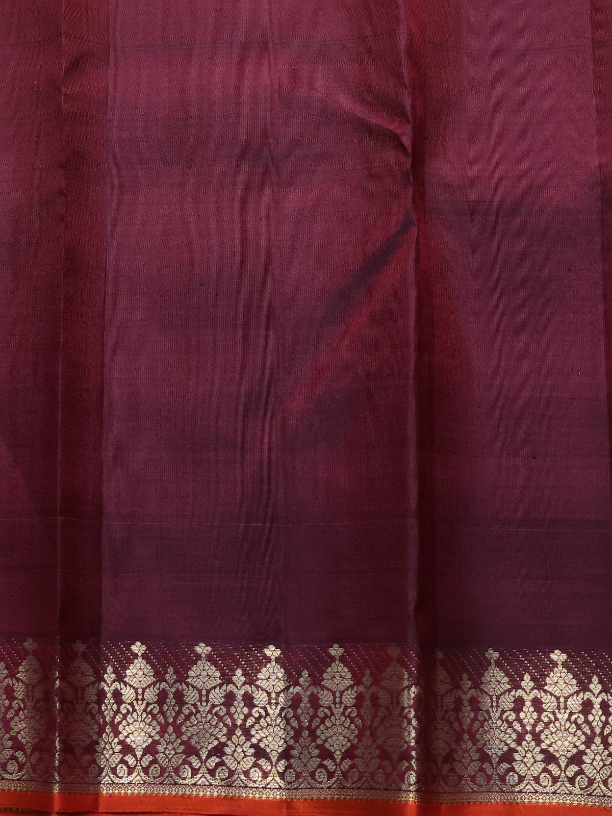 Dark Maroon Pure Kanchipuram Silk Saree - Image 4