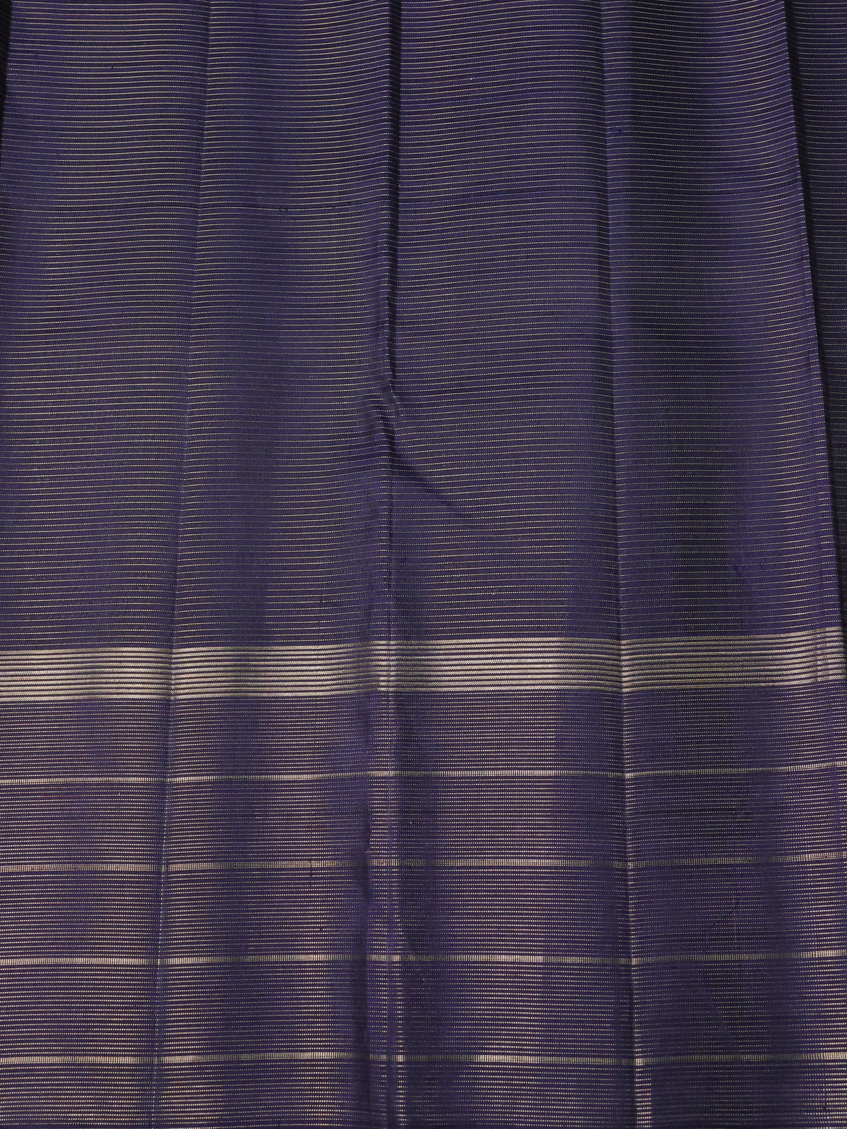 Dark Mustard-Navy Blue Pure Kanchipuram Silk Saree - Image 4
