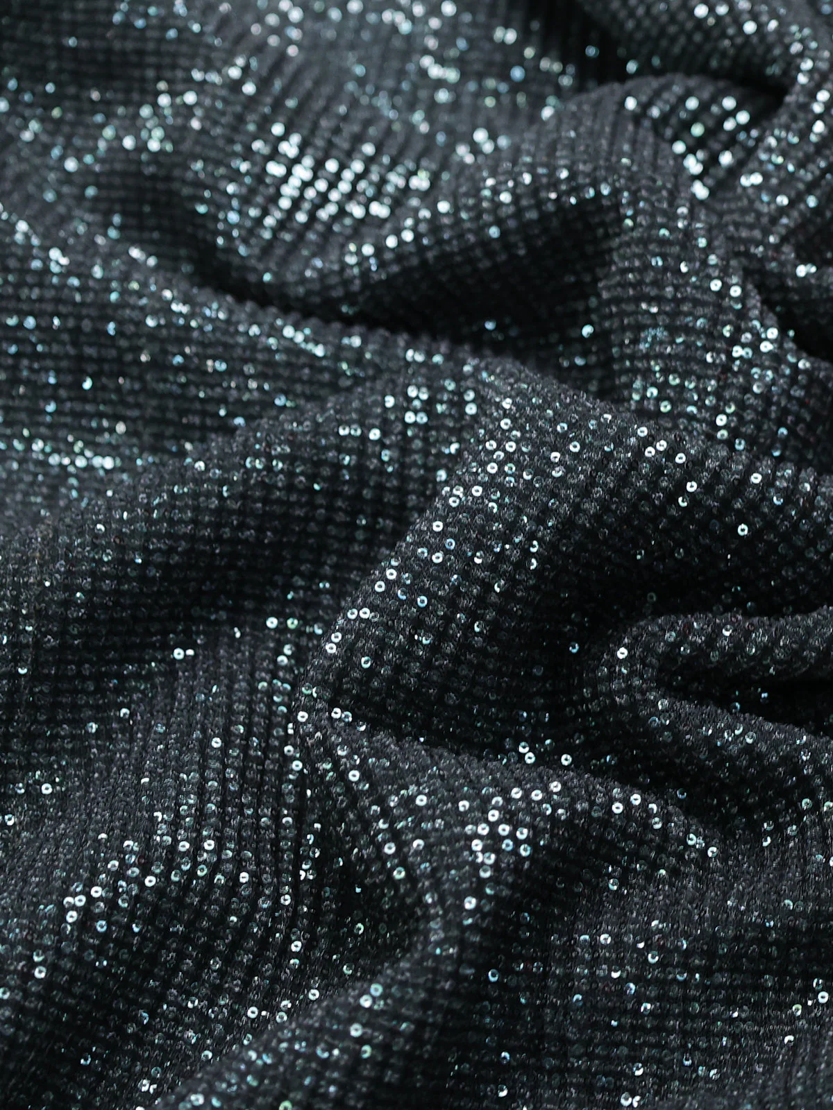Dark Olive Green Netted Organza Half & Half Style Sequin Embroidery Saree - Image 3