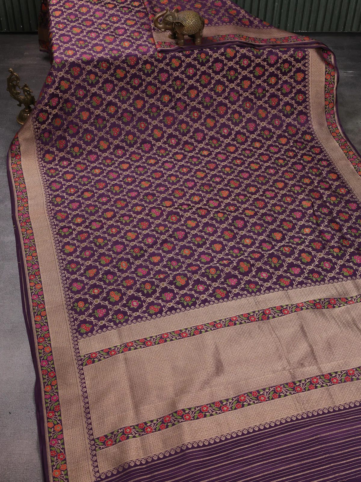 Deep Violet Banarasi Silk Saree