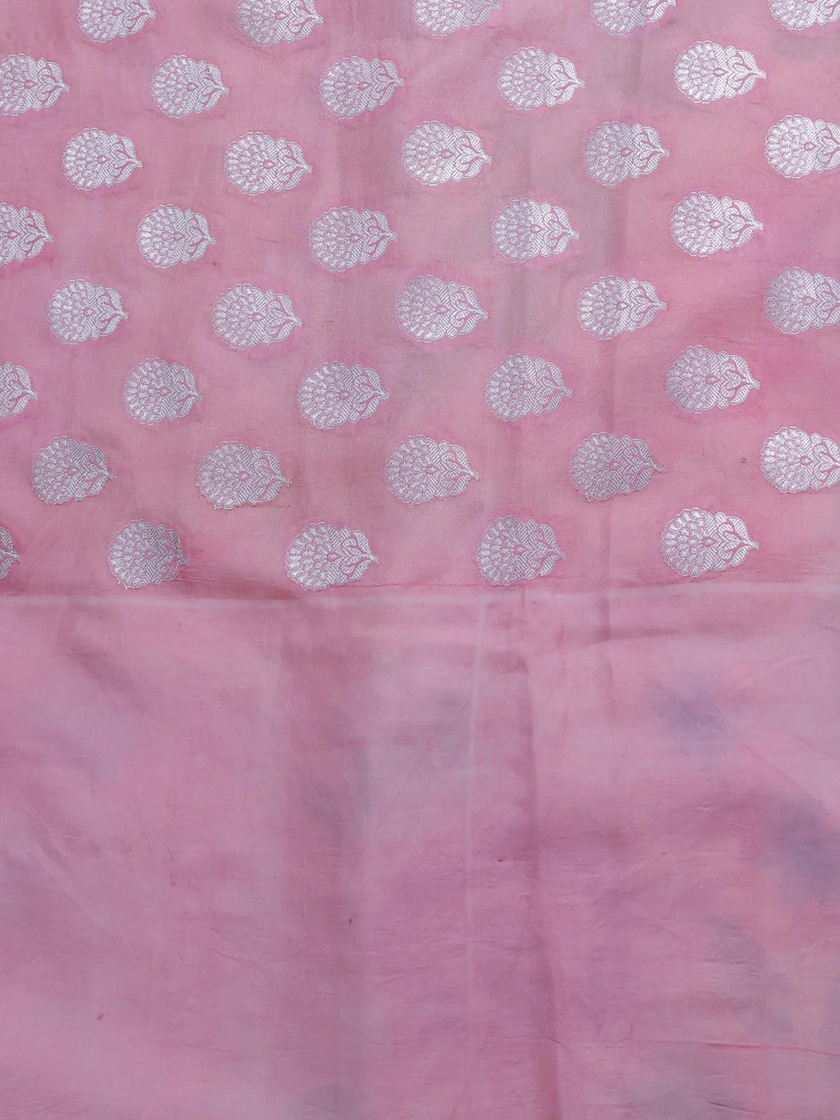 Lavender-Beige Banarasi Tussar Silk Saree - Image 4