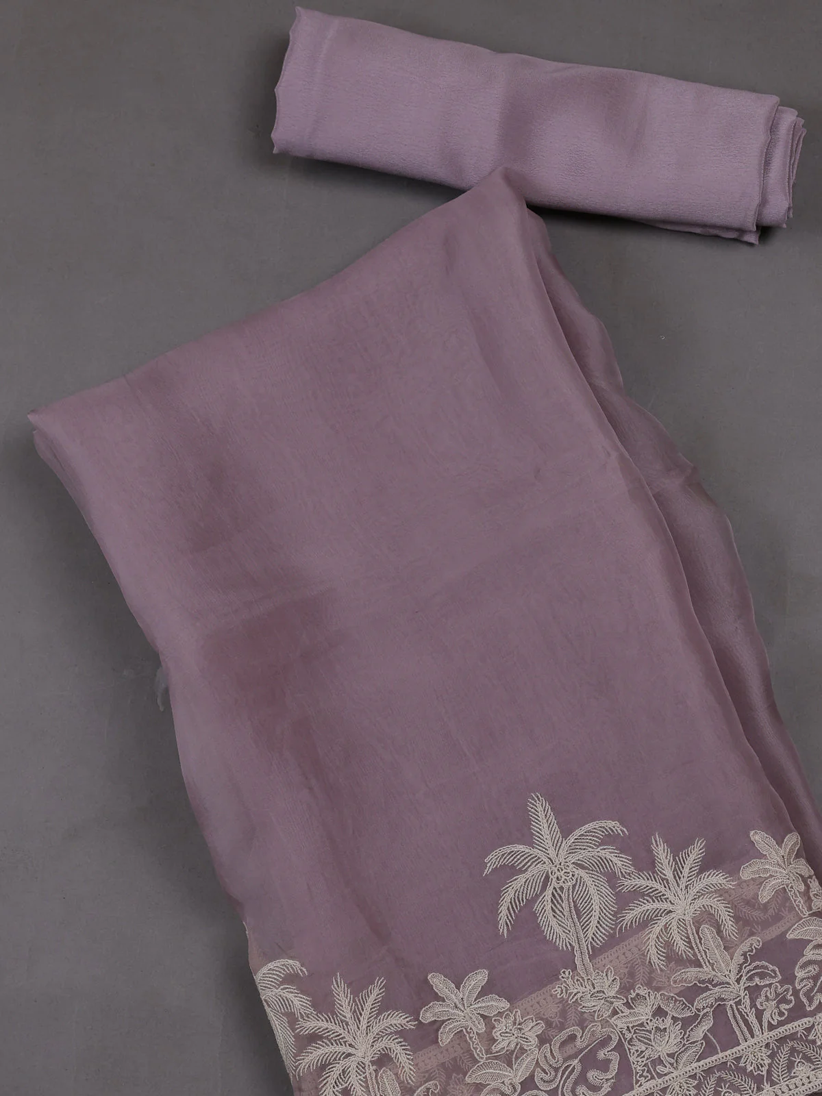 Levender  Organza Silk Unstitched Suits - Image 2