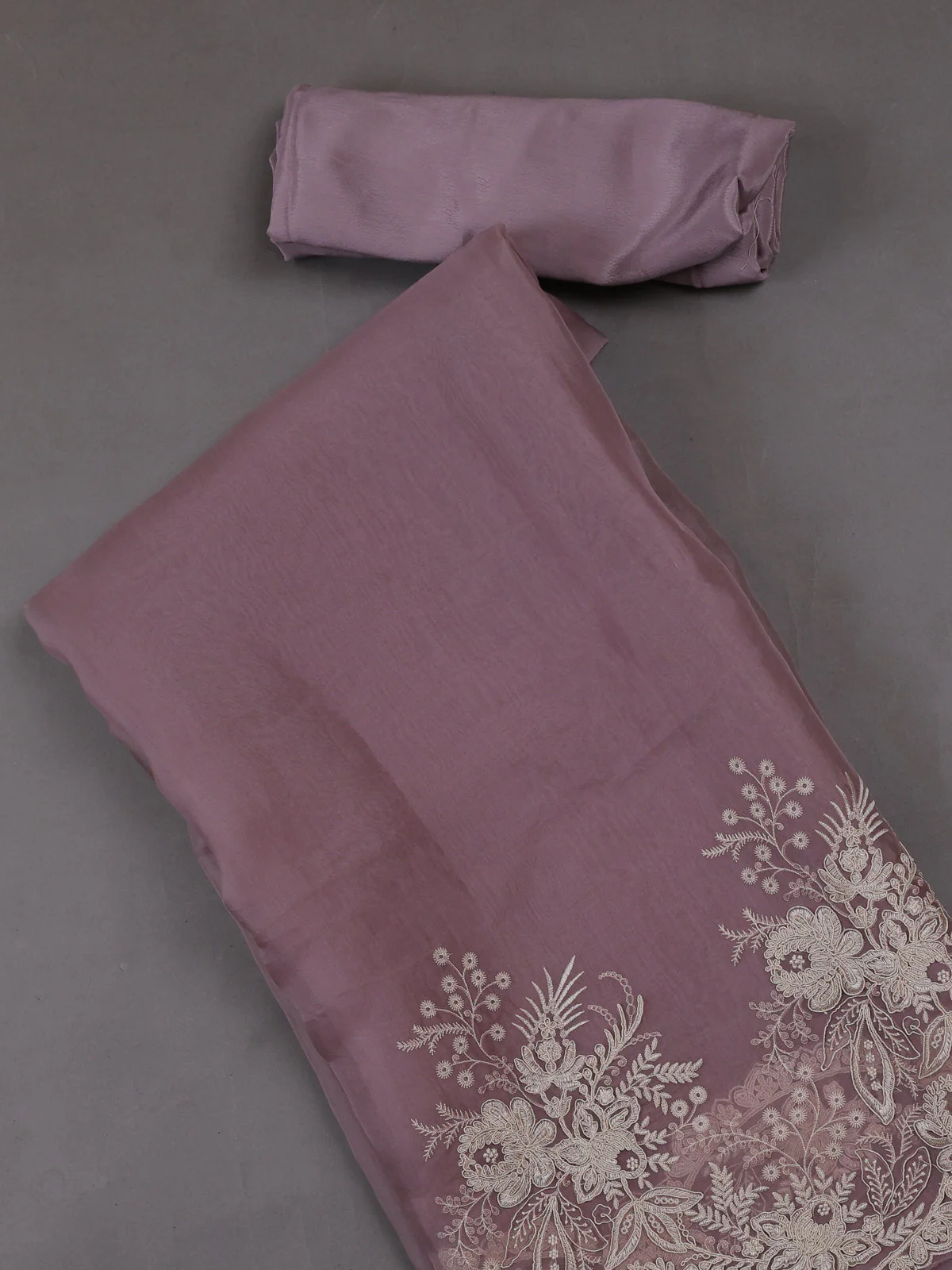 Levender  Organza Silk Unstitched Suits - Image 2