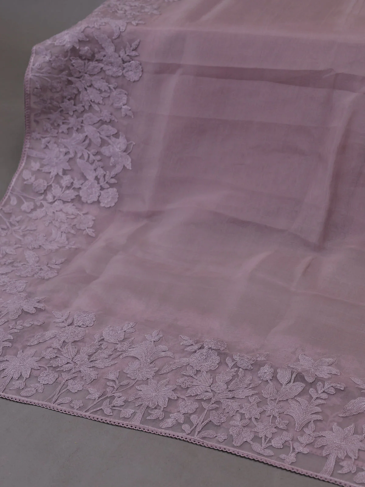 Levender  Organza Silk Unstitched Suits - Image 3