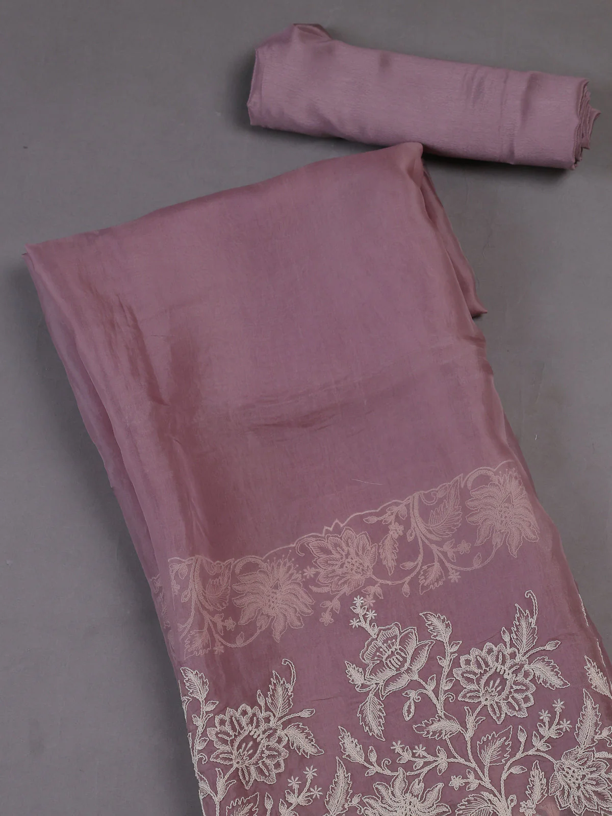 Levender  Organza Silk Unstitched Suits - Image 2