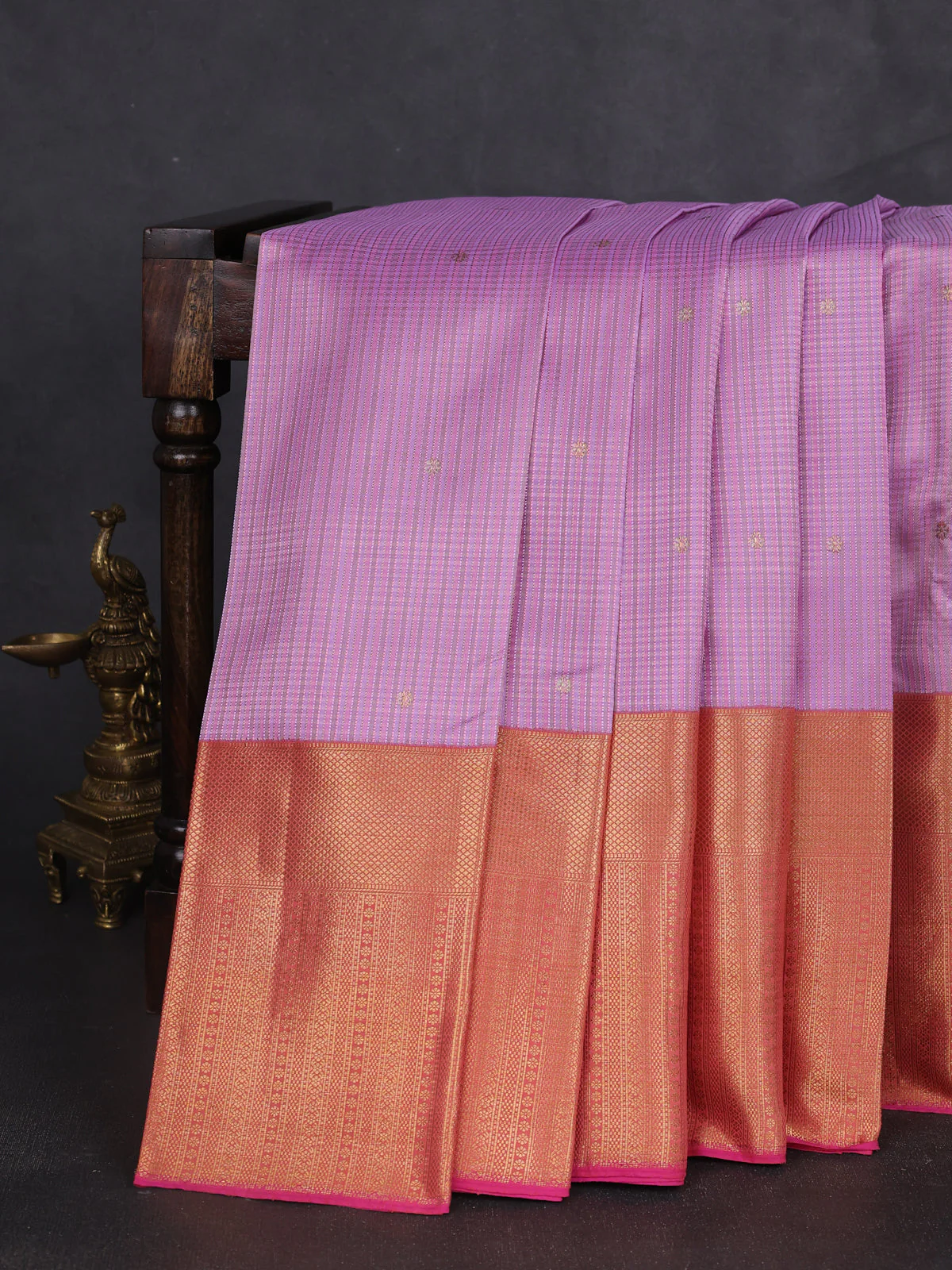Lilac - Pink Pure Kanchipuram Silk Saree