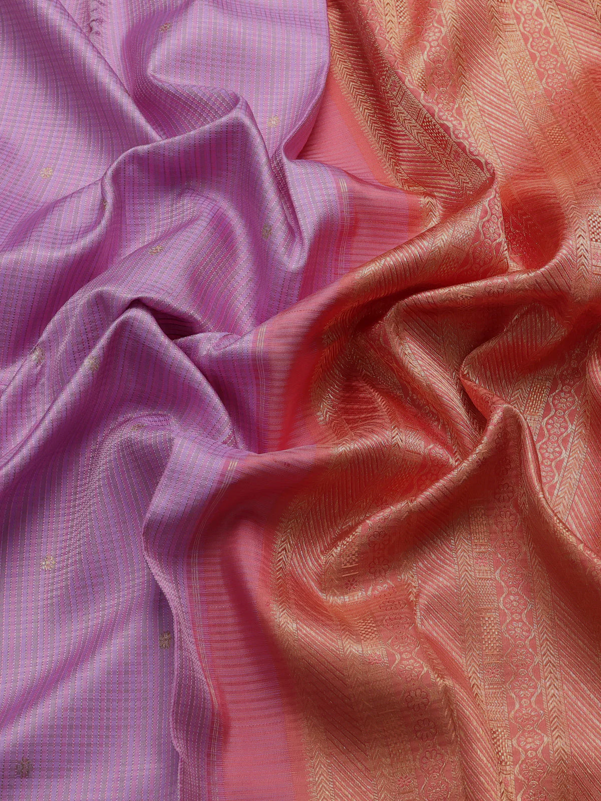 Lilac - Pink Pure Kanchipuram Silk Saree - Image 3