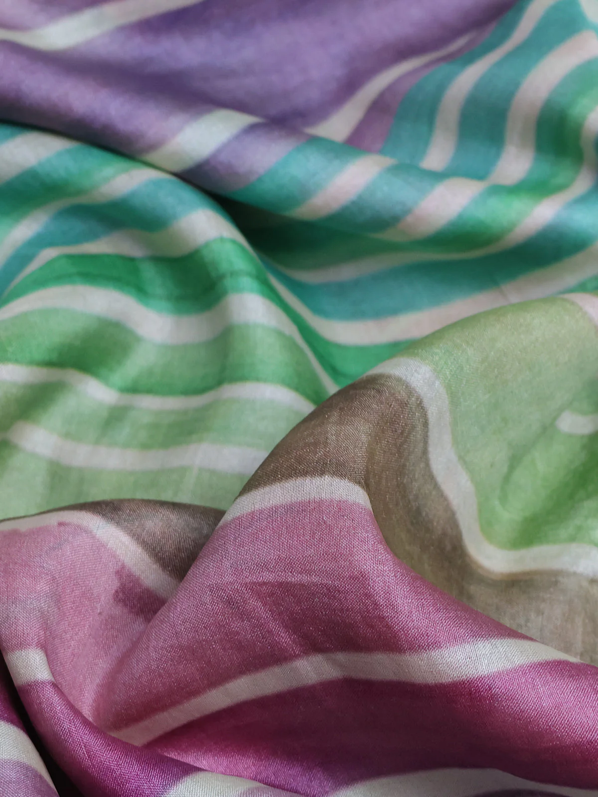 Multi Colour Tussar Silk Saree - Image 3