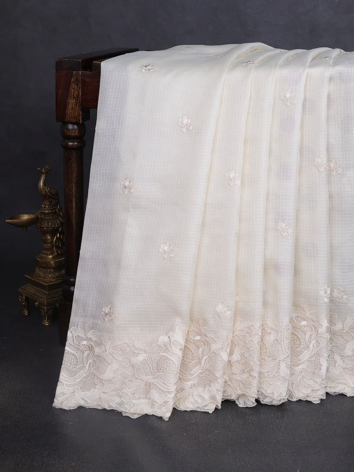 Off White Silk Kota Saree
