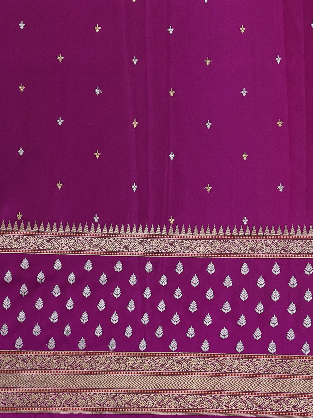 Orange - Purple Banarasi Silk - Image 4