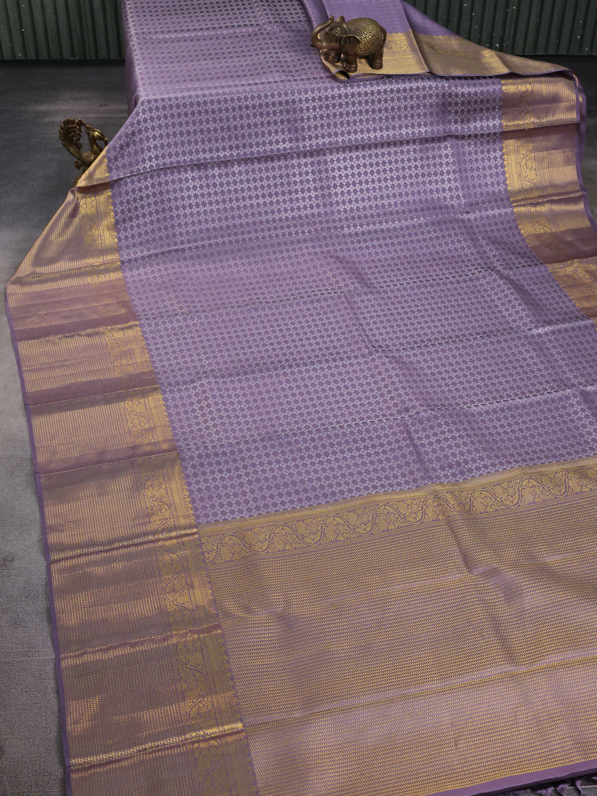 Pastel Lavender Kanchipuram Pure Silk Saree - Image 2
