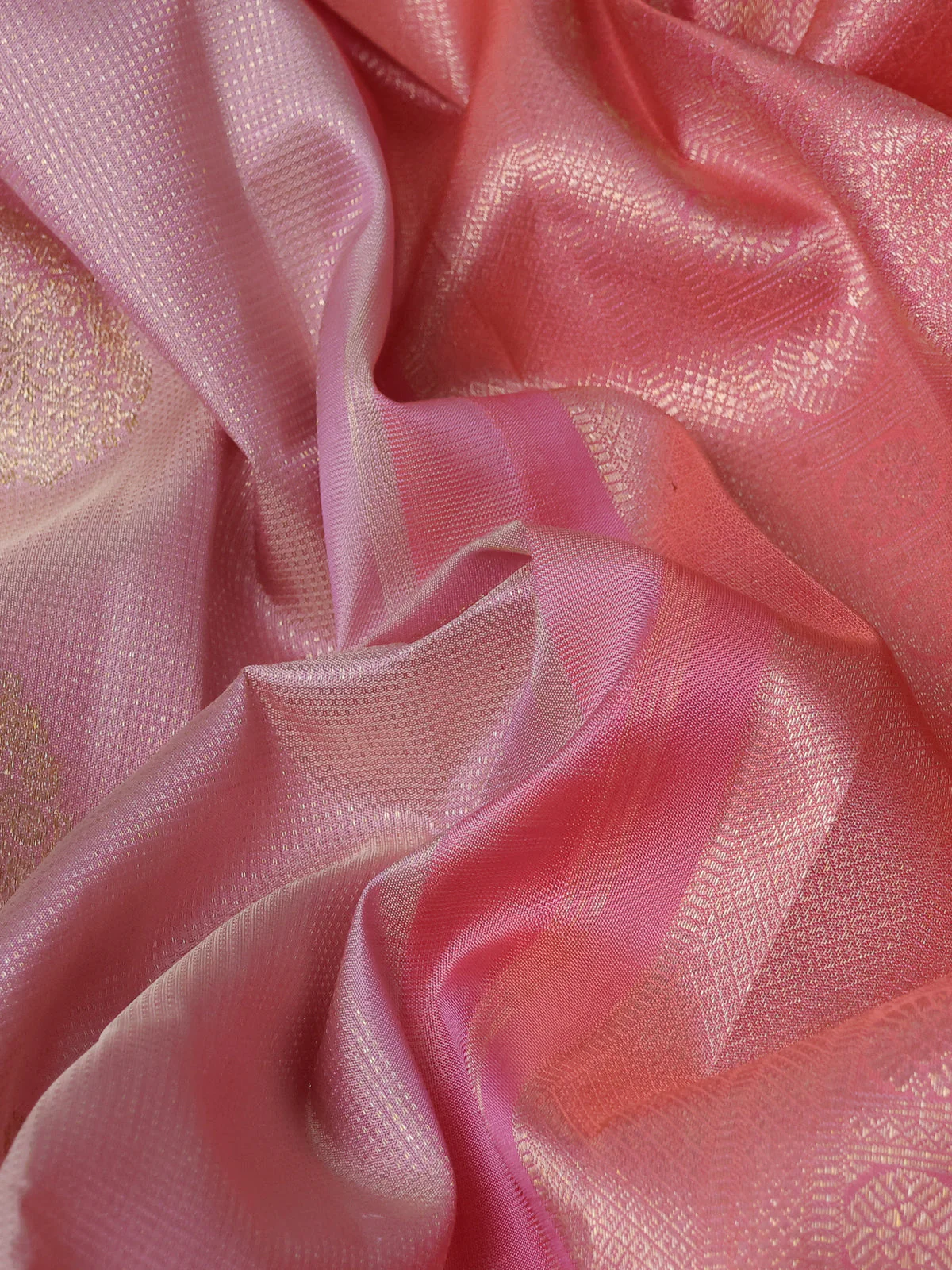 Pastel Pink-Gazri Pure Kanchipuram Silk Saree - Image 3