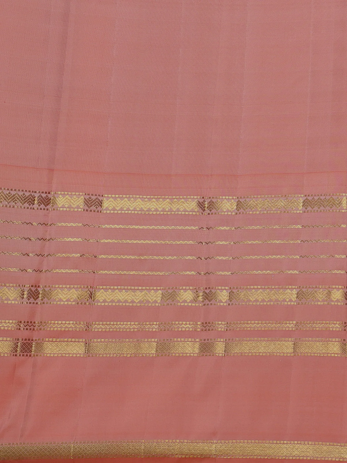 Peach -Pale Orange Pure Kanchipuram Silk Saree - Image 4