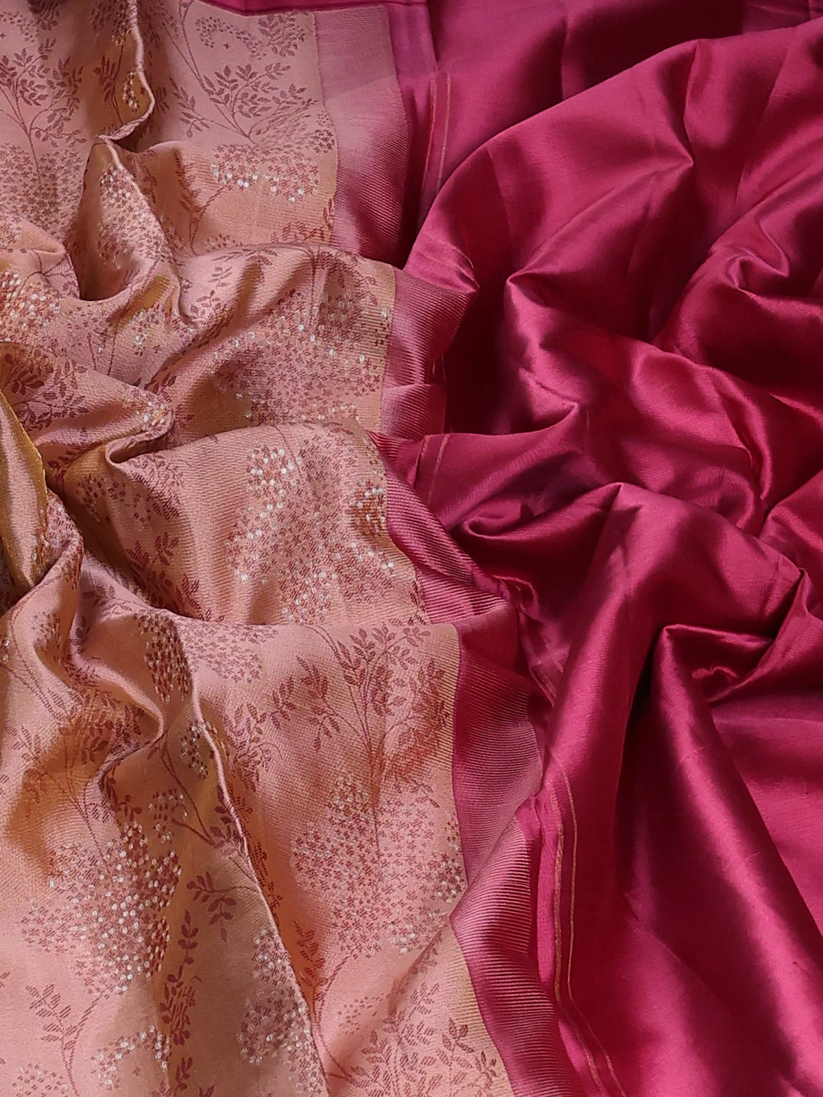 Peach - Pink Pure Kanchipuram Silk Saree - Image 3