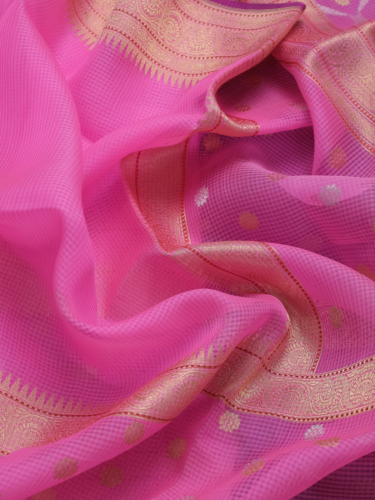Pink Banarasi Kora Saree - Image 3