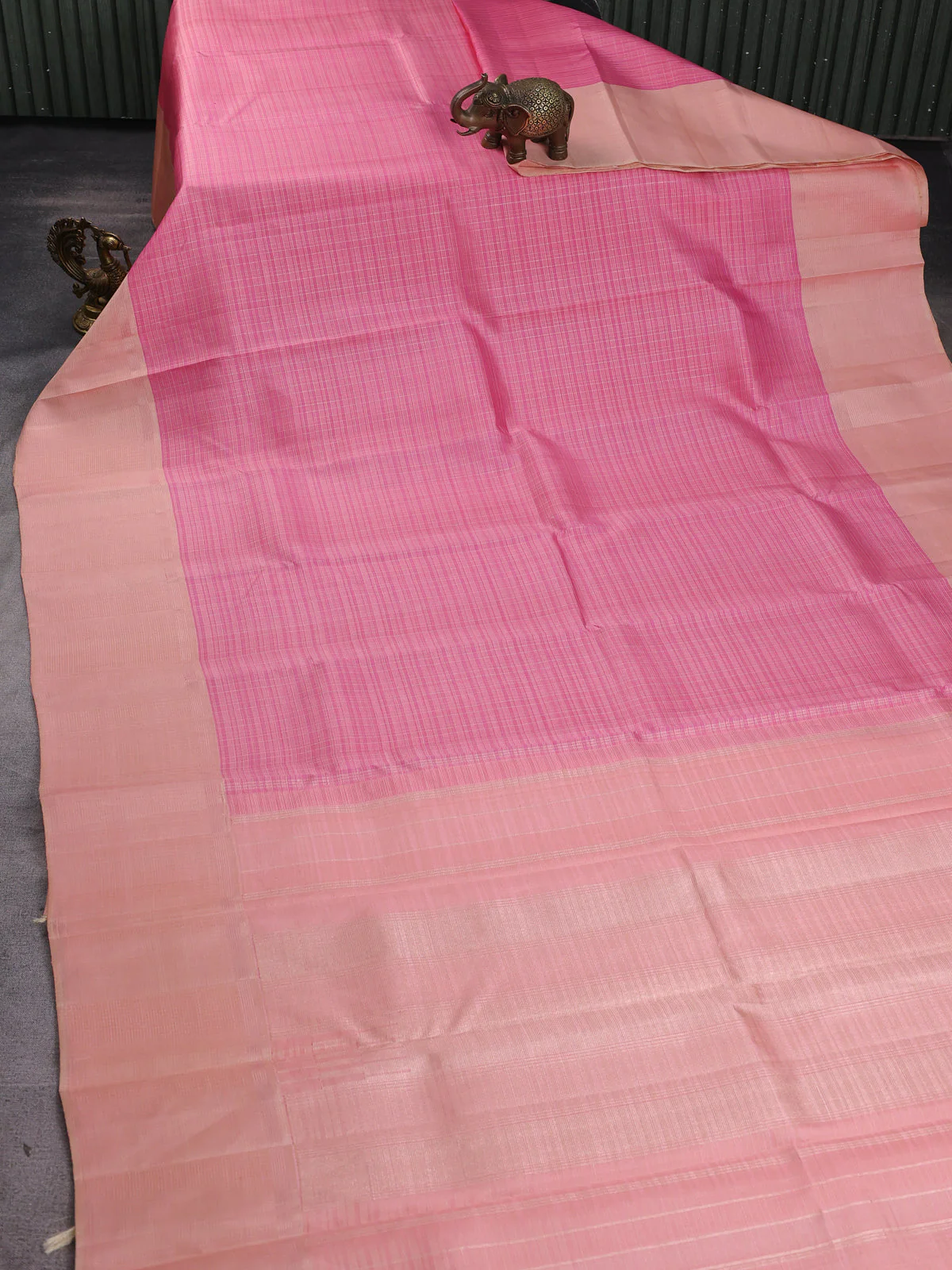 Pink-Peach Pure Kanchipuram Silk Saree - Image 2