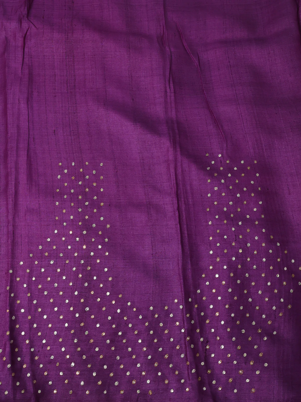 Pink - Purple Tussar Embroidery Silk Saree - Image 4