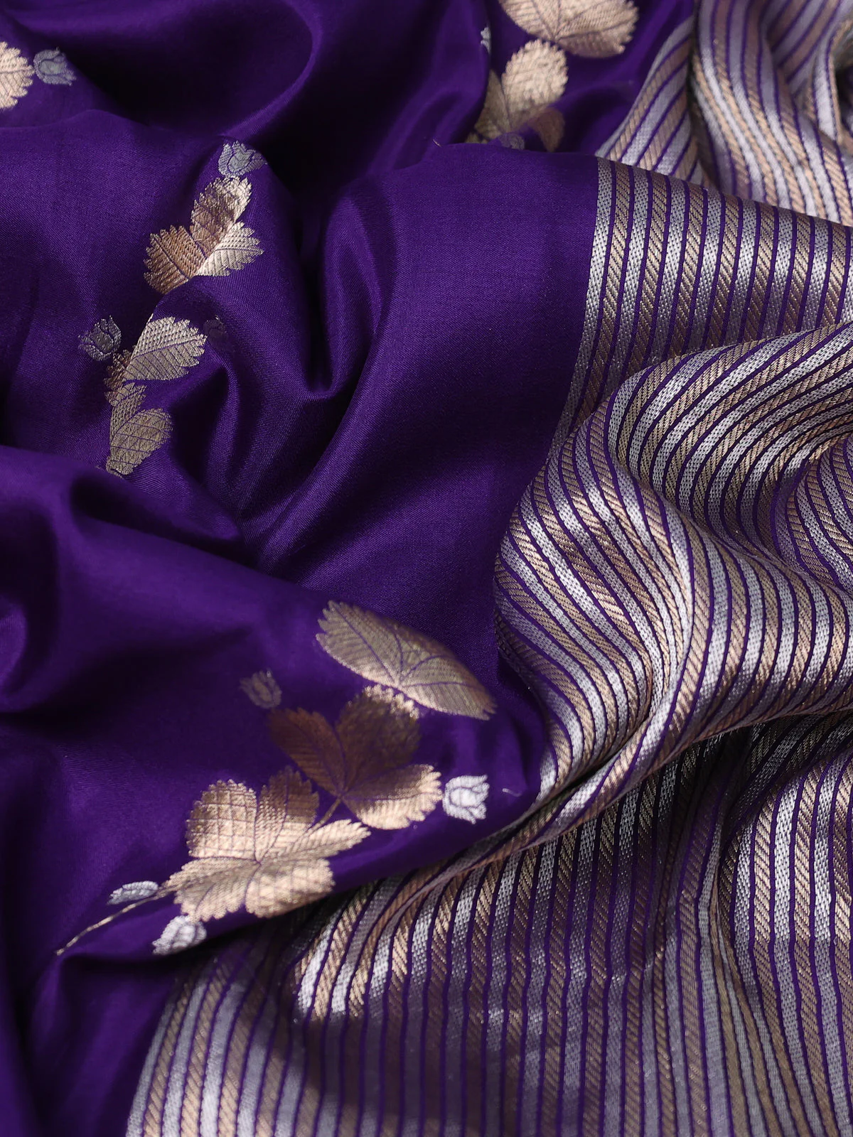 Purple Banarasi Silk Saree - Image 3