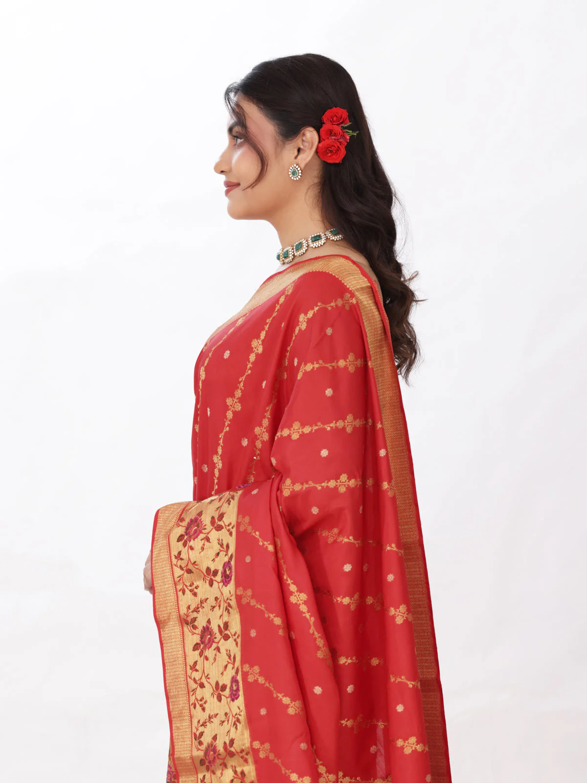 Red Kanchipuram Silk Saree - Image 2
