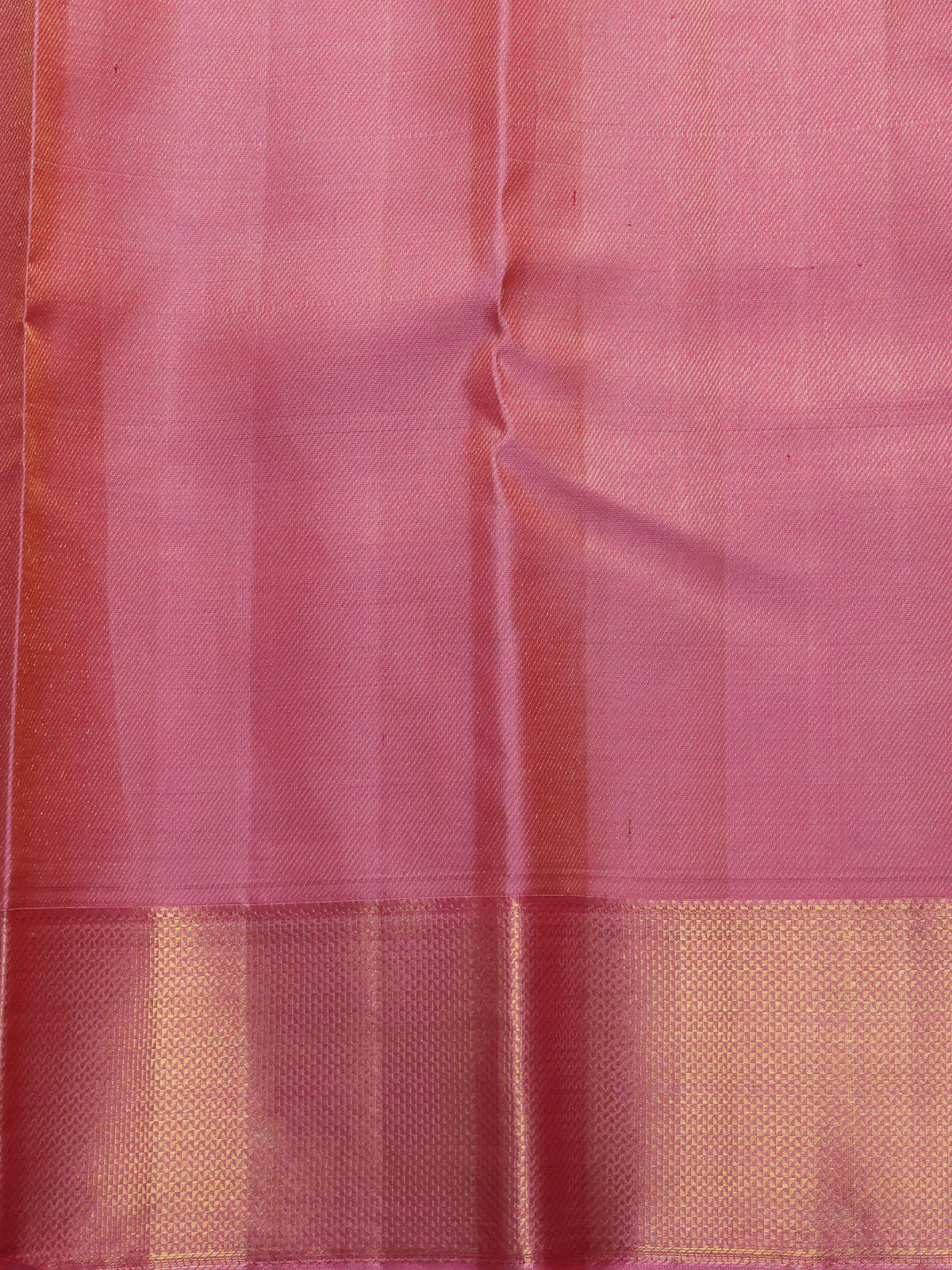 Red -Peach Pink Pure Kanchipuram Silk Saree - Image 4