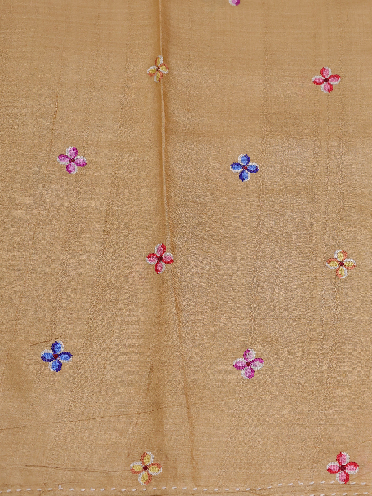Sandal Tussar Embroidery Silk Saree - Image 4