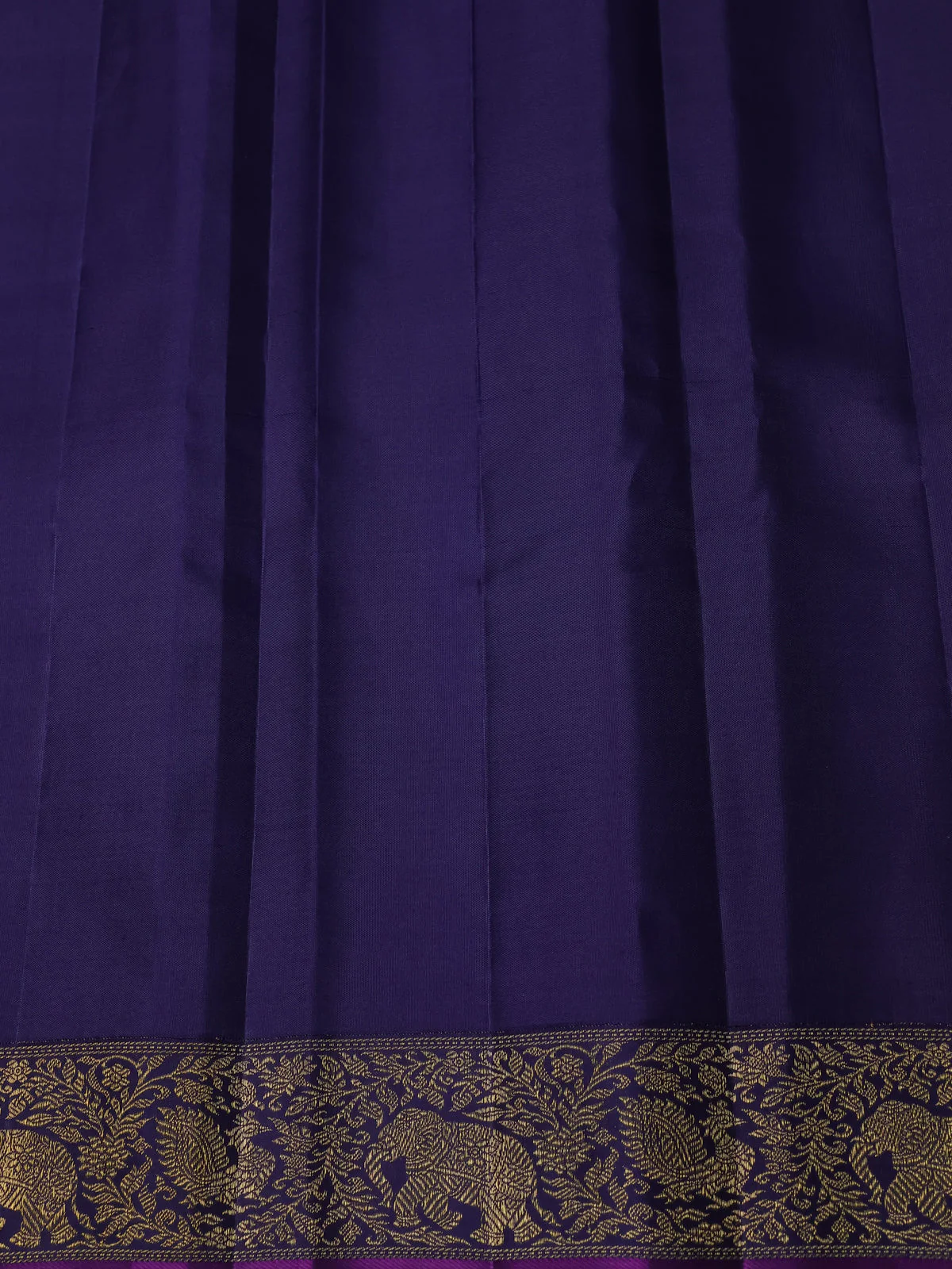 Shark Teal-Blue Pure Kanchipuram Silk Saree - Image 4