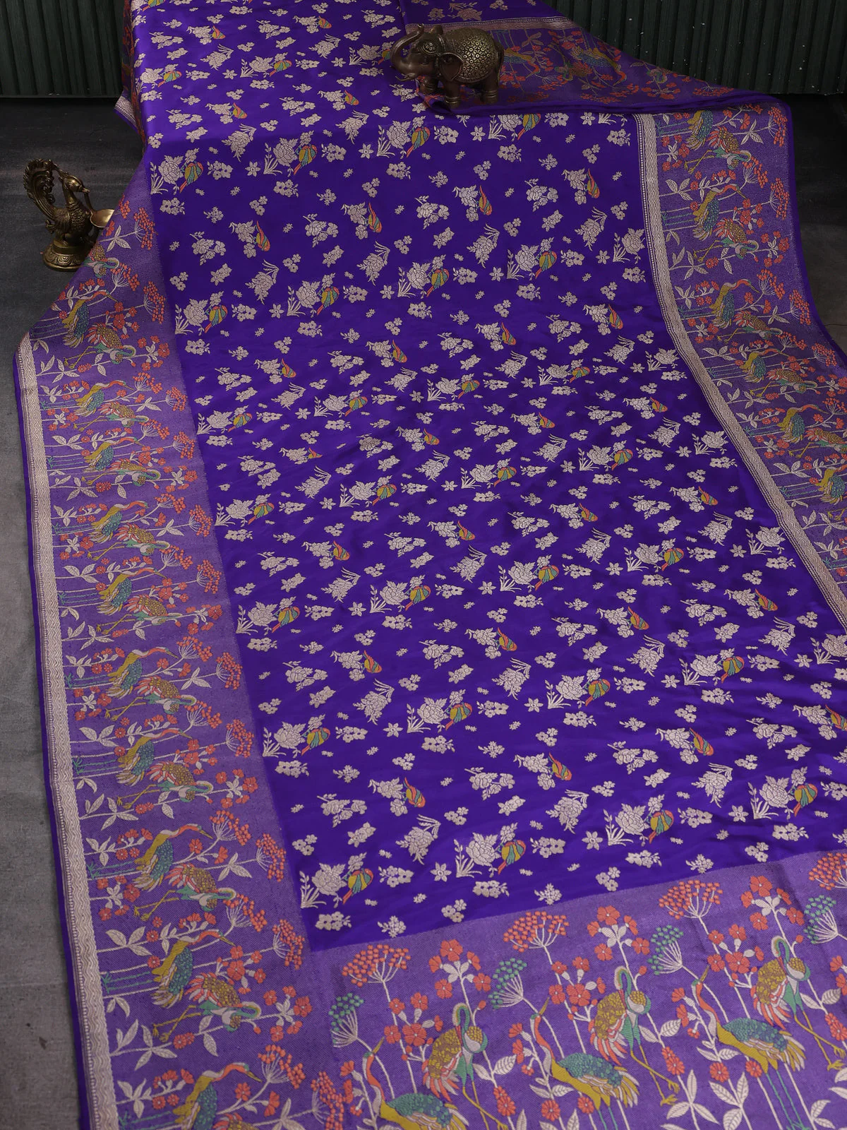 Violet Banarasi Silk Saree - Image 2