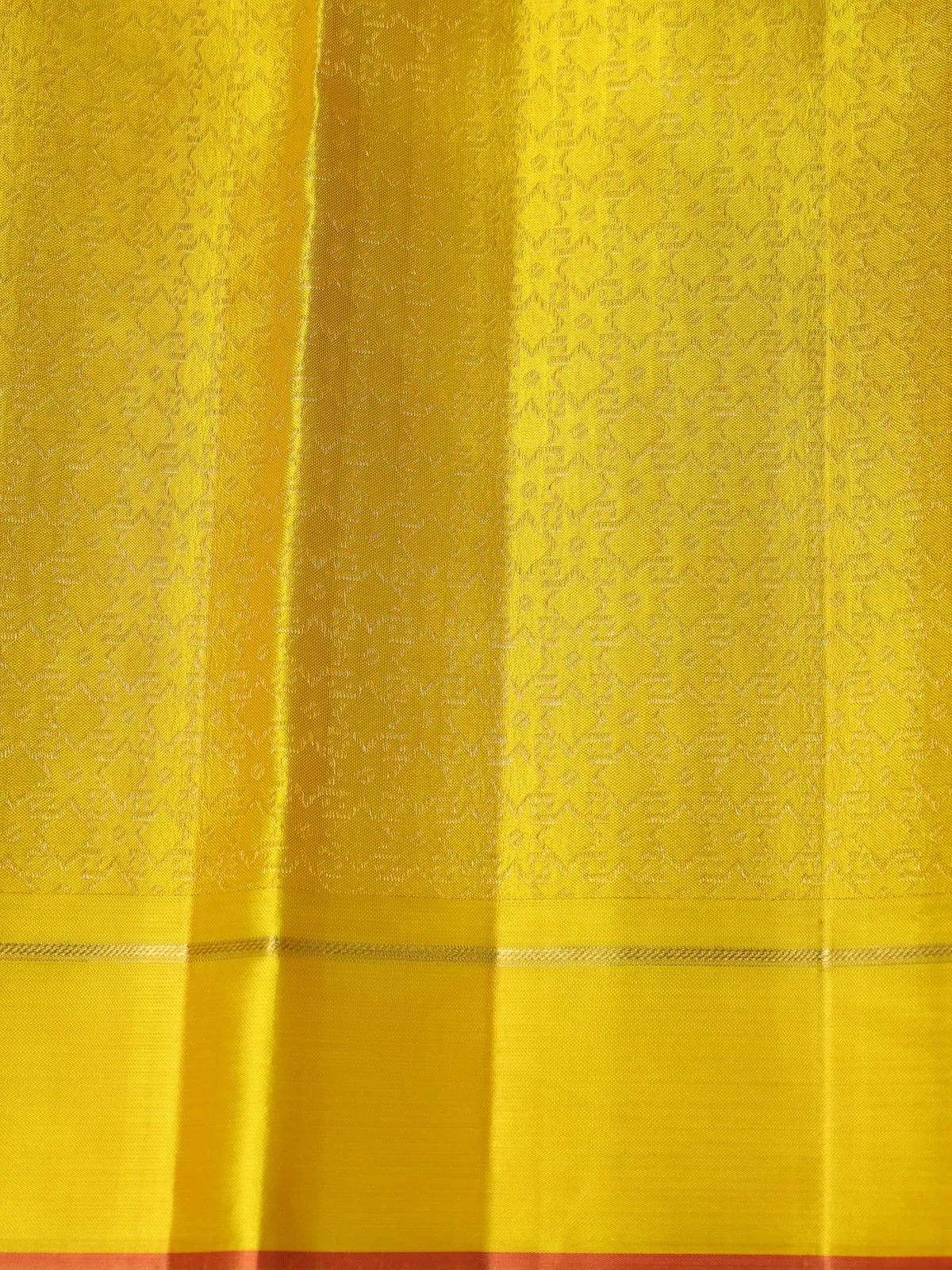 Yellow Pure Kanchipuram Silk Saree - Image 4